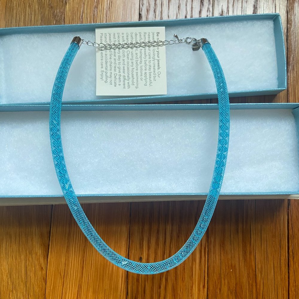 Touchstone Crystal by Swarovski "Posh" Necklace in Light Blue